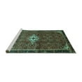 thumbnail image 2 of Ahgly Company Machine Washable Indoor Rectangle Persian Turquoise Blue Traditional Area Rugs, 8' x 10', 2 of 4