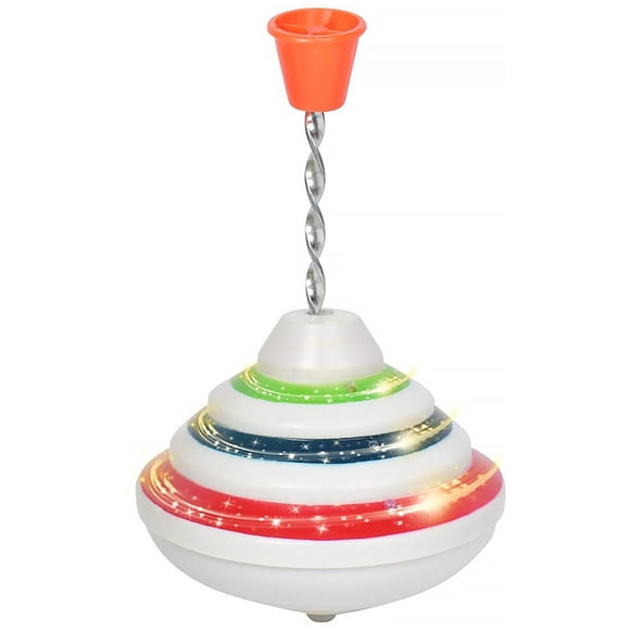 Vogacara Trompos clásicos Juguete Luz LED Música Gyro Juguete Mano Empuje hacia abajo Top LED Flash Gyro Niños Niño Juguetes Videojuegos portátiles
