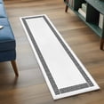 thumbnail image 3 of White Traditional Washable Area Rug 2x6 Greek Key Meander Border Square Geometric Low-Profile Area Rugs with Non Slip Backing Indoor Floor Carpet for Entrance Living Room Bedroom Home Office, 3 of 9
