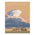 thumbnail image 2 of Wyoming, White-tailed Deer and Rain Cloud, Lithograph (1000 Piece Puzzle, Size 19x27, Challenging Jigsaw Puzzle for Adults and Family, Made in USA), 2 of 4