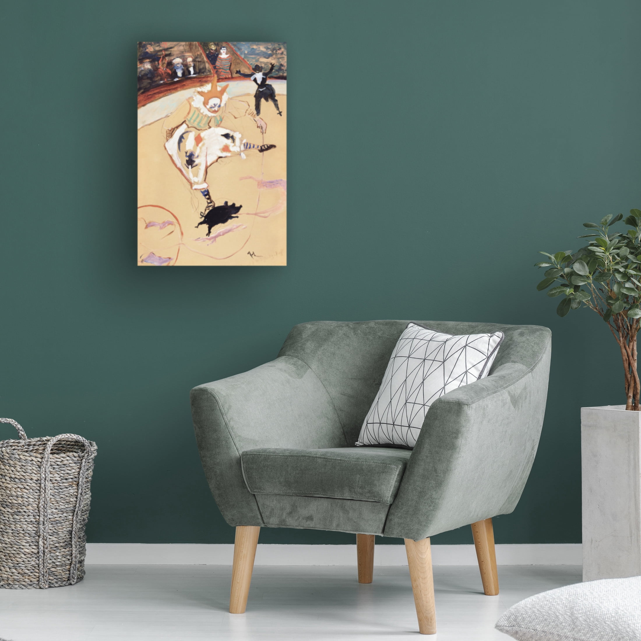 Trademark Fine Art Pictufy At the Circus Fernando Medrano With a Piglet ca. 1889 Canvas Wall Art