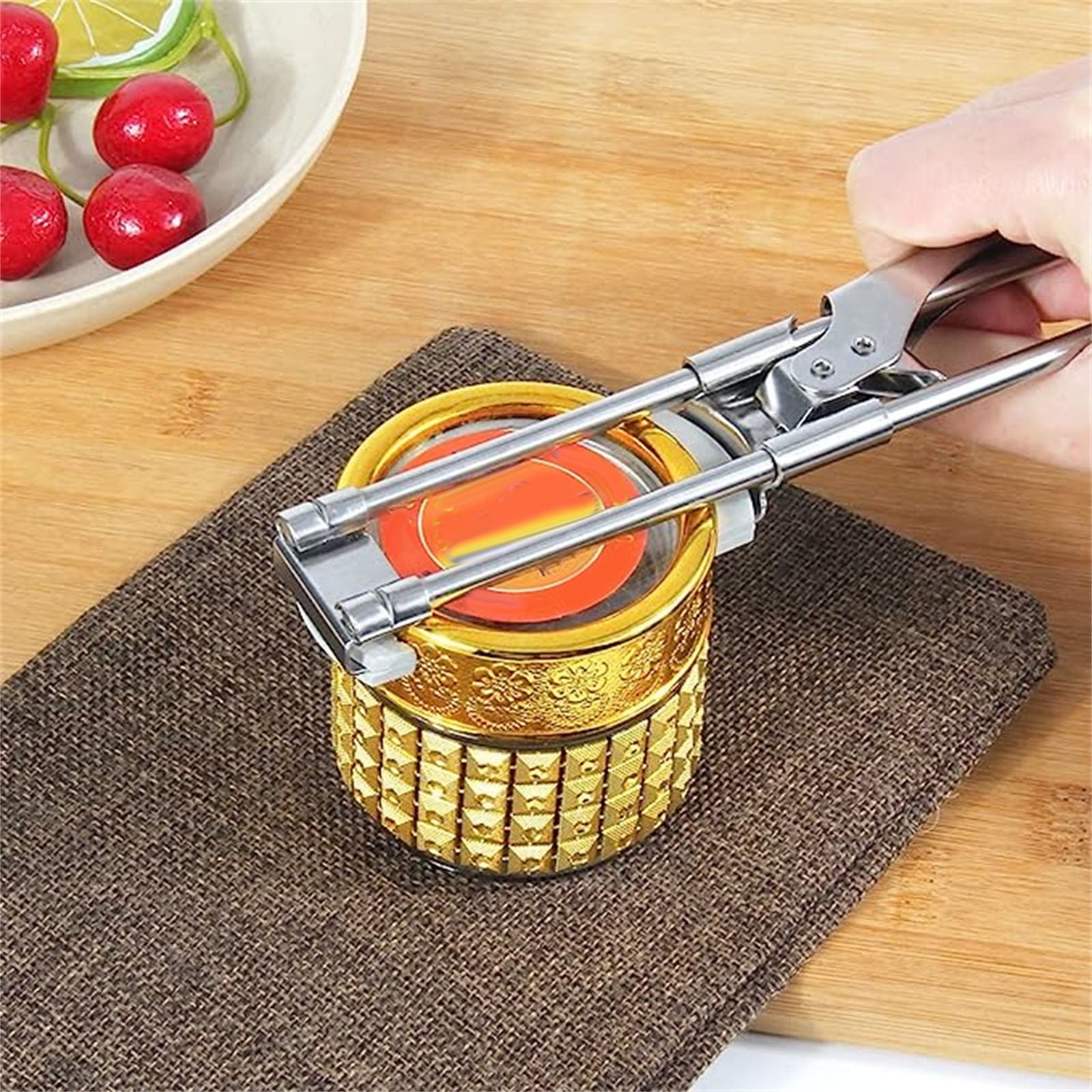Weloille Adjustable Stainless Steel Can Opener 22.5cm with Ergonomic Handle, Easy Open Cans, Compact and Safe Kitchen Tool for Everyday Use