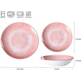 thumbnail image 6 of Bestone 12 Piece Dinnerware Set ，Chip Resistant, Dinnerware Sets, Plates, Dishes, Bowls, Service for 4, Pink And White, 6 of 6