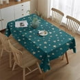 thumbnail image 2 of Teal Christmas Star Pattern Rectangle Tablecloth 60"x84",Waterproof Polyester Rectangle Table Cloth, Wipeable Spillproof Polyester Tablecloth for Dining, Camping, Indoor and Outdoor, 2 of 5