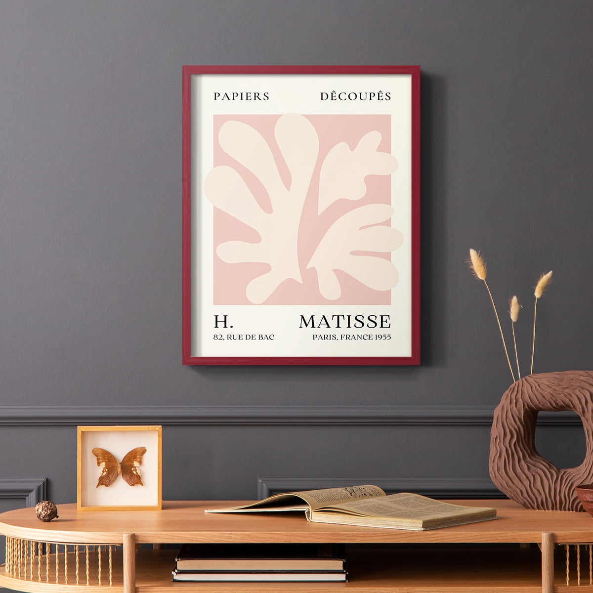 Matisse CLIII Framed Print in Red Solid Wood 8 x 10 Framed Print