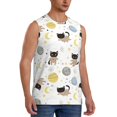 thumbnail image 2 of Bingfone Cute Cat Pattern Men's Tank Tops Workout Sleeveless Tee Shirts Running Beach Tanks for Men-Small, 2 of 7