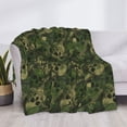 thumbnail image 3 of Disketp Green Camouflage Skull Flannel Blankets - Thick and Warm Blanket for Winter, Soft Fuzzy Plush King Blanket for All Seasons-60"x50", 3 of 6