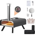 thumbnail image 1 of Outdoor 12 - pulgada portable wood pellet pizza oven: stainless steel pizza maker grill pizza stone, peel, thermometer, y carry bag, foldable legs, lightweight backyard, camping, bbq, y picnics, 1 of 6