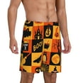 thumbnail image 2 of Fotbe Halloween Banner Symbols Pajama Shorts for Men, Men's Pajama Bottoms, Sleepwear,Short Pajama Pants-XX-Large, 2 of 9