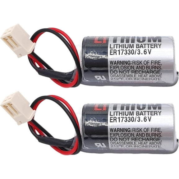 (Pack of 2) ER17330V 3.6V 1700mAh Battery with White Plug for EPSON R13ZA00600300 Body Battery