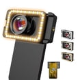 thumbnail image 1 of Lente macro APEXEL 15X con luz de relleno LED para iPhone y Android, 1 of 9