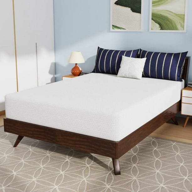 FDW Full 10 Inch Medium-Firm Gel Memory Foam Mattress, CertiPUR-US Certified, in a Box, Bamboo Charcoal Infused