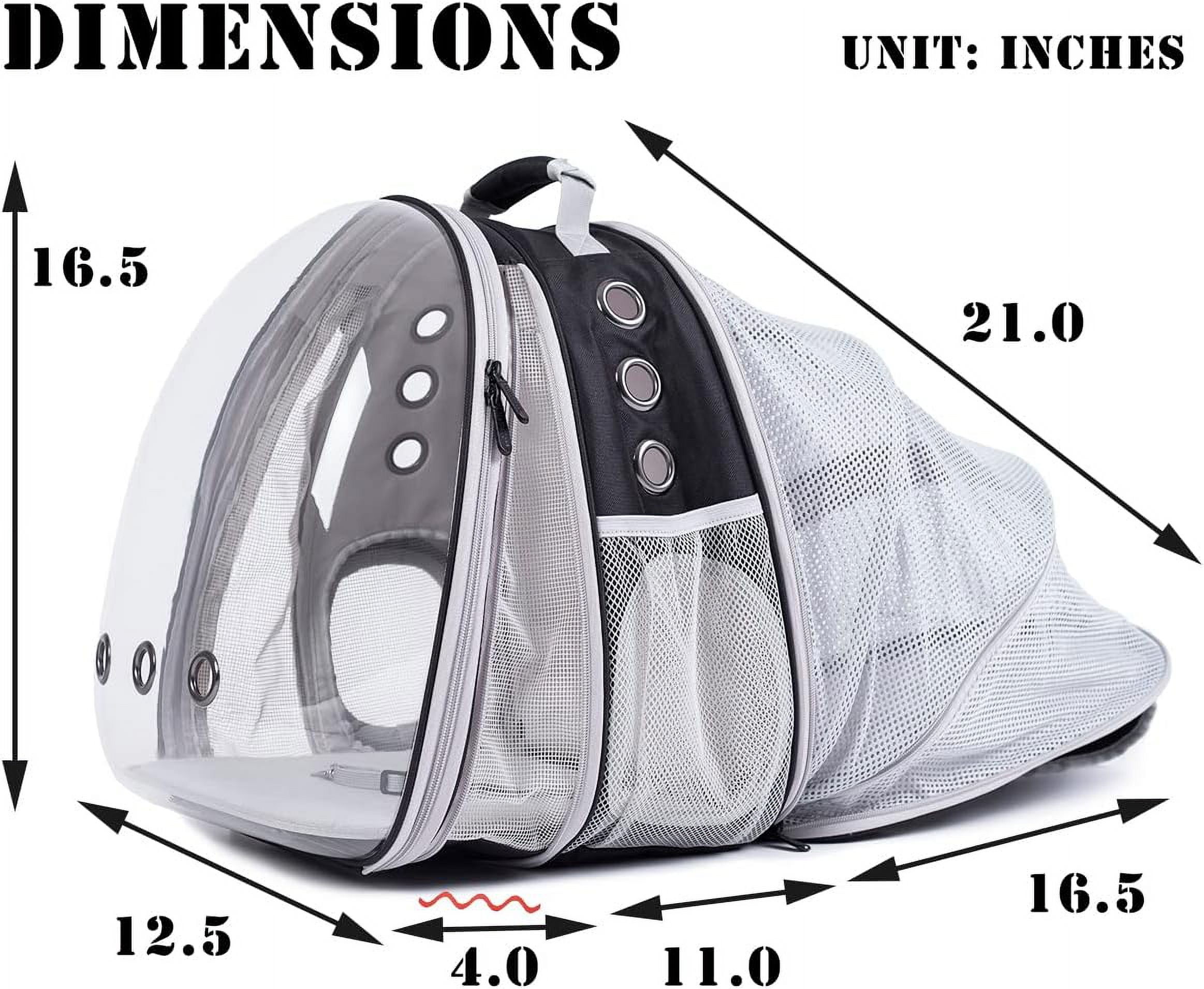 Halinfer Dual Expandable Cat Backpack Carrier, Fit up to 20 lbs, Expandable Pet Carrier Backpack for Large Fat Cat and Small Puppy