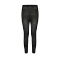thumbnail image 3 of Hueook Leggings with Pockets for Women Jean Leggings Women High Waisted Imitation Denim Elastic Bottom Pants Black 3X, 3 of 5