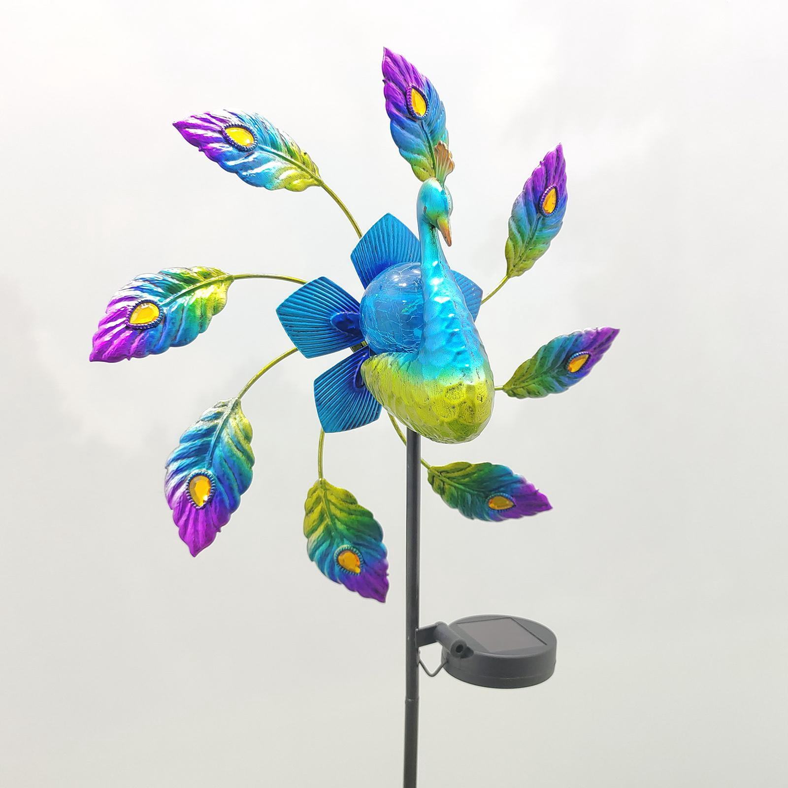 Solar Wind Metal Garden Stake Outdoor Decorative Wind Sculpture for Yard Pathway Lawn Patio Porch Plants Decor