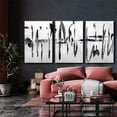 thumbnail image 3 of wall26 3 Panel Canvas Wall Art Black and White Abstract Pictures Home Wall Decorations for Bedroom Living Room Paintings Canvas Prints Framed - 16"x24" x 3 Panels, 3 of 4