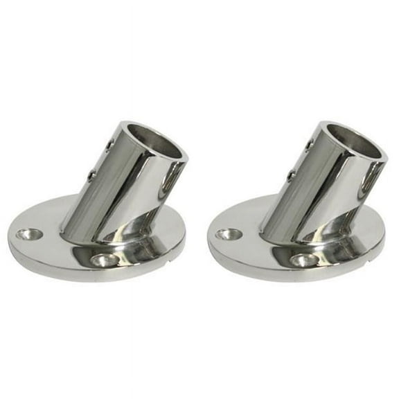 2X Marine Stainless Steel 60 Degree 22mm 7/8 Inch Tube Round Base Hand Rail Railing Fitting Yachts Accessories