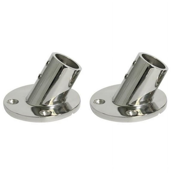 2X Marine Stainless Steel 60 Degree 22mm 7/8 Inch Tube Round Base Hand Rail Railing Fitting Yachts Accessories