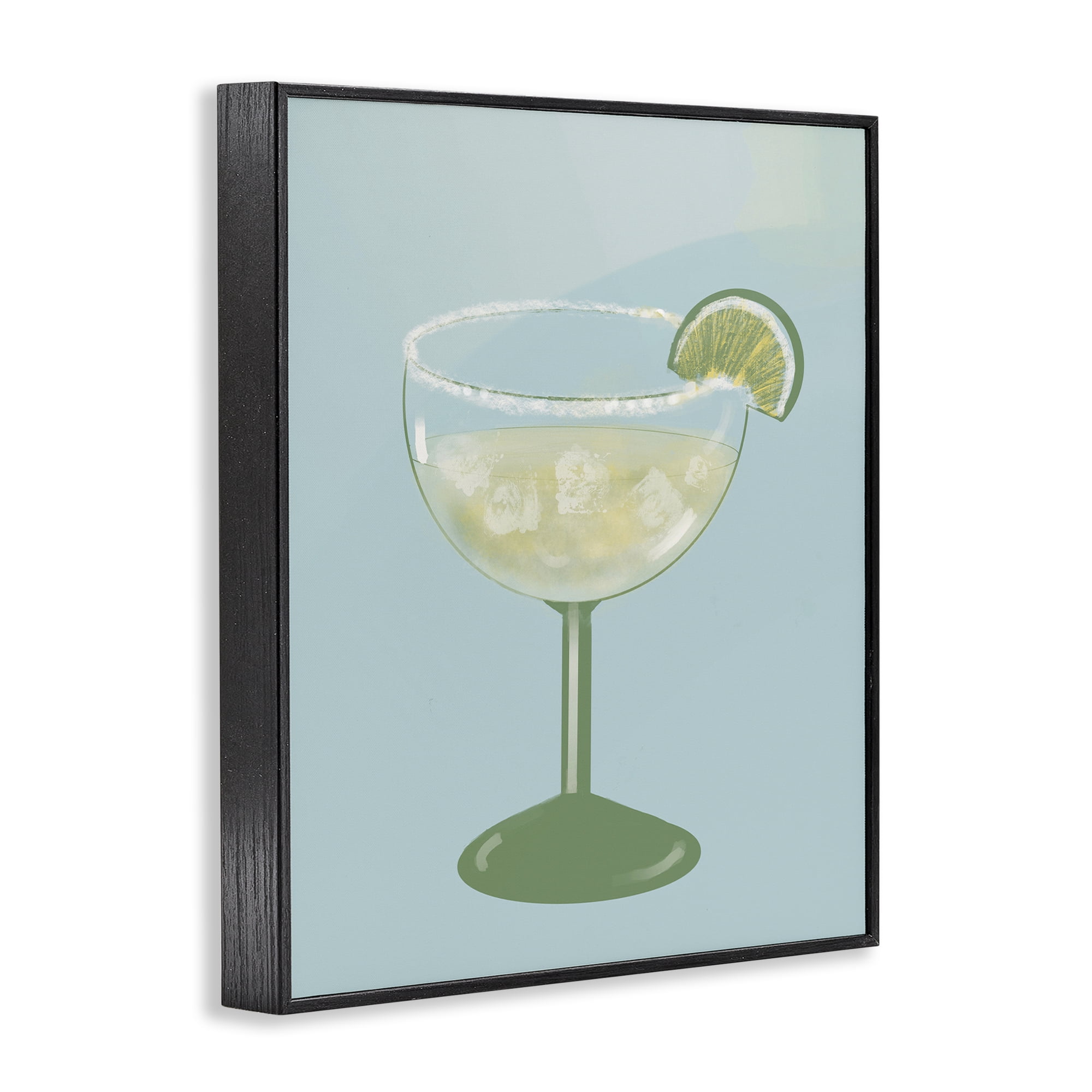 Stupell Industries Margarita Glass over Blue Black Framed Giclee Art, design by Robin Maria