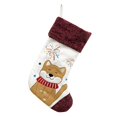 thumbnail image 2 of Large Christmas Stocking, Cute Animal Hanging Stocking with Knitted Cuff, 1 Piece Xmas Stocking, Holiday Christmas Tree Fireplace Decor, Style F, for Festive Season, 2 of 6