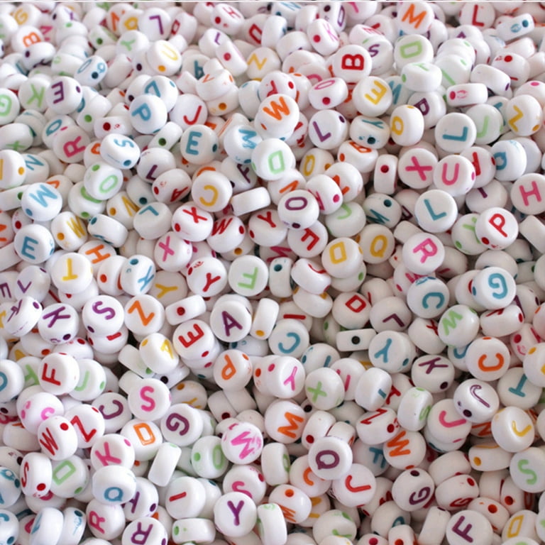 100pcs 6mm Flat Round Alphabet & Number Letter Beads for Crafts Jewellery  Making