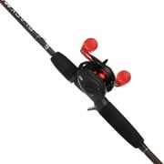 Abu Garcia Black Max Baitcast Fishing Combo, 66 Medium Rod, Right/Left Handed Reel