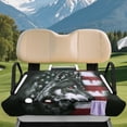 thumbnail image 3 of XYZCANDO Wolf American Flag Golf Cart Seat Cover | Non-Slip Terry Cloth with 4 Storage Pockets | Universal 2-Seat Golf Cart Accessory, 3 of 8