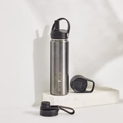 Iron Flask Stainless Steel Water Bottle 22 oz Metallic Black with 3 Lids