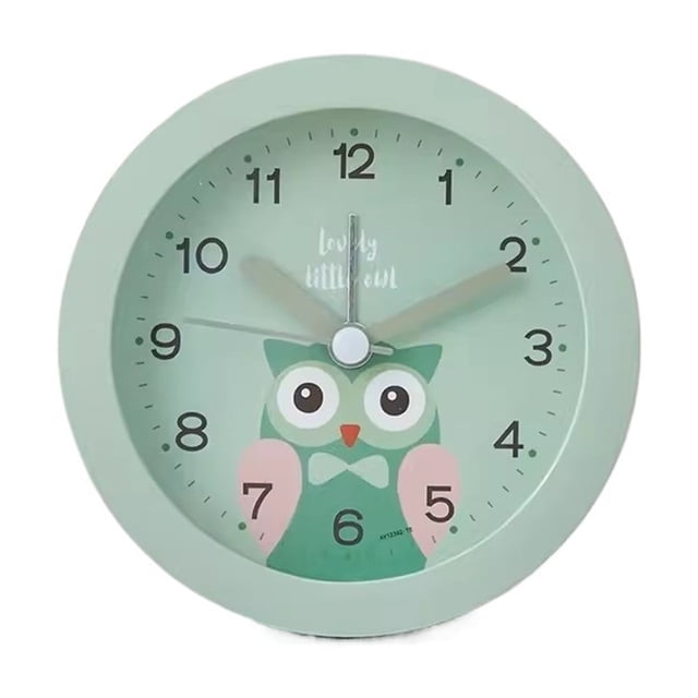 Alarm Clock Silent Sweep Seconds Nap Timer Cartoon Small Alarm Clock with Light Without Ticking Loud
