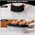 thumbnail image 3 of Large Ice Cube Tray, 2'' Ice Ball Maker Mold, 3x8 PCS Sphere Ice Mold with Lid, Bin&Spoon, Ice Tray with Easy Release Round Ice Cube Mold for Whiskey, Cocktails, Bourbon(Black), 3 of 5
