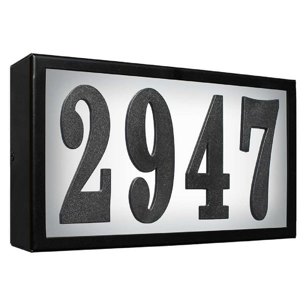 Serrano Standard Lighted Address Plaque With Led Lights Do It Yourself Kit Black Frame Color Com Lighted Address Plaque With Led Lights, Address Sign Led Light