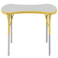 thumbnail image 4 of ECR4Kids Collaborative Bowtie Premium Thermo-Fused Adjustable Activity Table Grey/Yellow/Yellow - Standard Swivel, 4 of 4