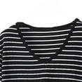 thumbnail image 5 of Fsgntruao Plus Size Pajama Set for Women Striped Short Sleeve Tops with Wide-Leg Long Pant Casual Nightwear Sleepwear, 5 of 5