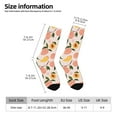 thumbnail image 2 of Daiia Peach With Leaves1 Print Crew Socks – Soft Breathable Long Socks for Men & Women, Moisture-Wicking & Comfortable Daily Wear Socks, One-Size Fits Most (US 5-11), 2 of 6