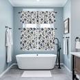 thumbnail image 3 of Navy Blue Floral Kitchen Curtains Sets for Windows 24 Inch Length, Spring Vintage Blossom Botanical Rod Pocket Window Treatments Tier Curtains and Valances Set for Bedroom/Bathroom, 3 of 8