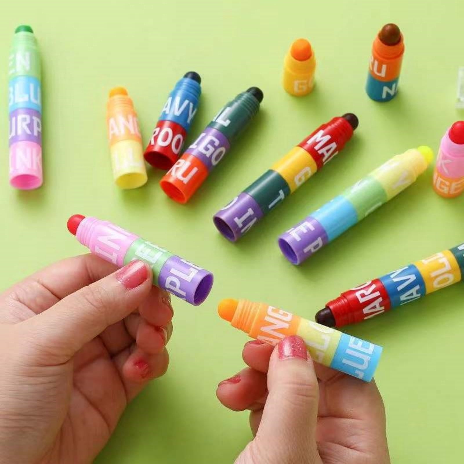 Highlighter Set 12 Colors Solid Gel Marker Pens Cute Color Pen For Bible Journal No Bleed Through Double Ended Highlighters For Adult Color