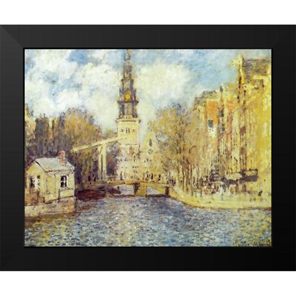 Monet, Claude 14x12 Black Modern Framed Museum Art Print Titled - The Zuiderkerk-Amsterdam 1874