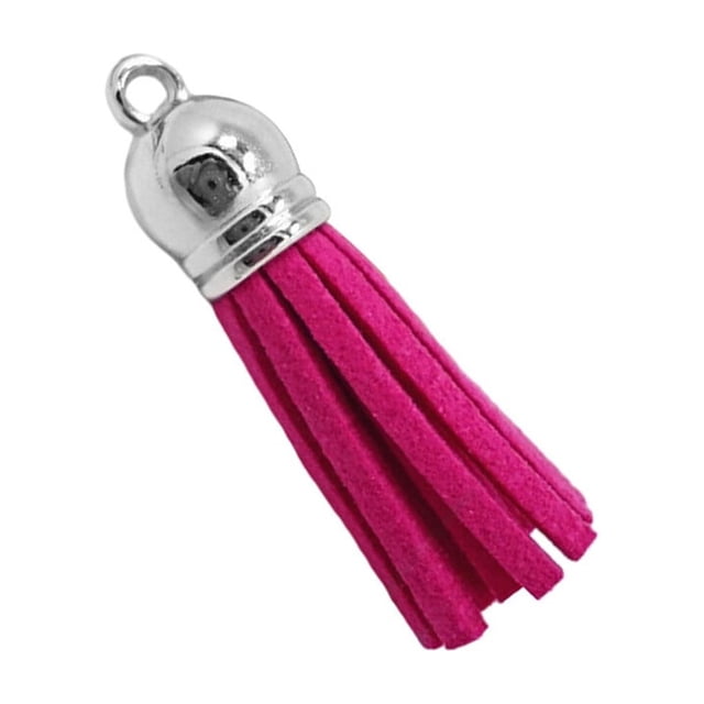 Youkk 28 Pieces Keychain Charms Creative Delicate Keyring Pendant Tassels Simple Handbag Decor Tassel Craft Decoration DIY Accessory Rose red