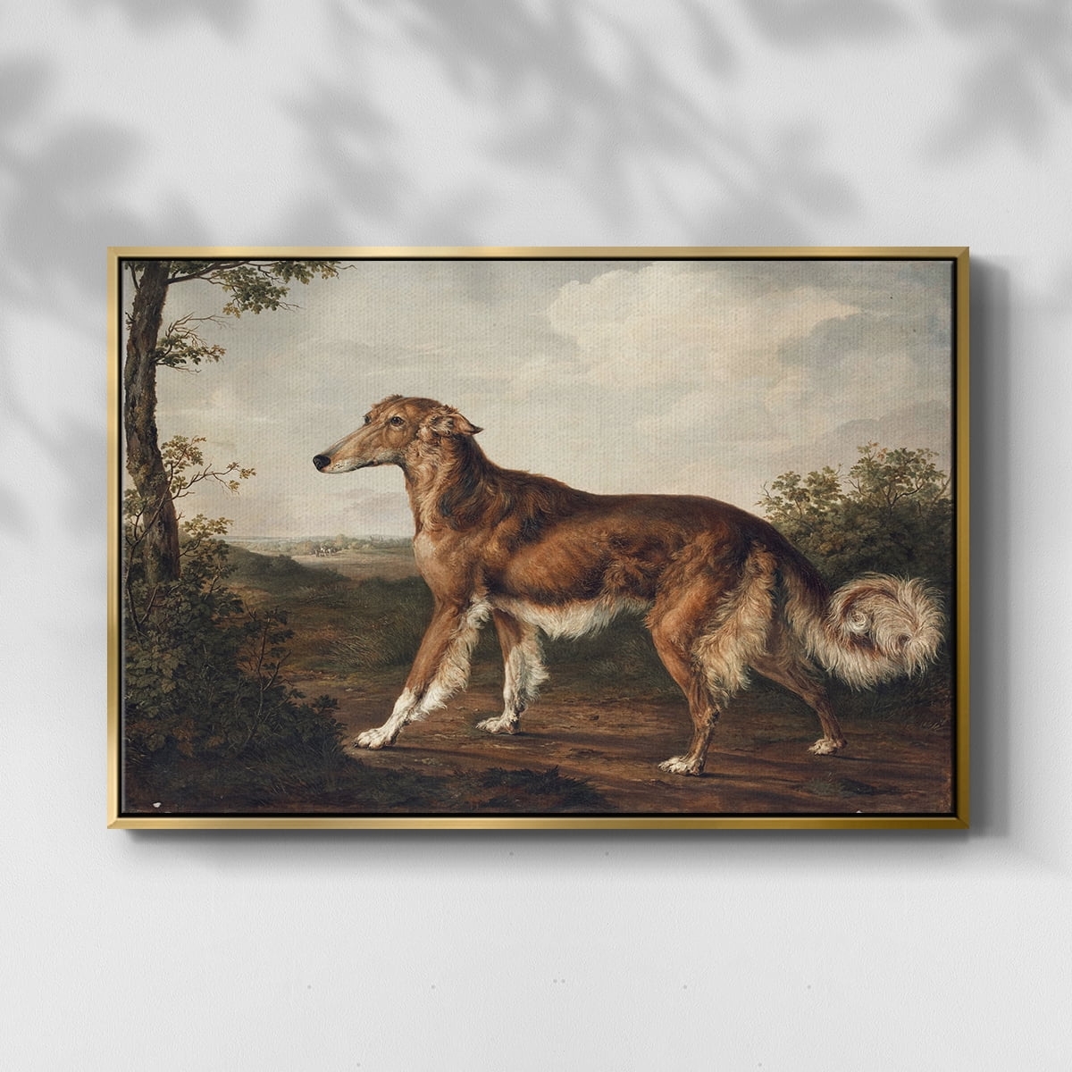 Vintage Animal Print-VII By Wexford Home Framed in Gold Wood Gallery Wrapped Canvas 25 in. x 37 in.