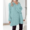 thumbnail image 3 of BTFBM Sweaters for Women Fall Long Sleeve Mock Neck Cable Knit Oversized Sweater Pullover Tops Thick Winter Clothes, 3 of 9