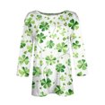 thumbnail image 5 of St.patrick Day Plus Size Women T-Shirts 3/4 Sleeve Round Neck Lucky Irish Shamrock Printed Casual T-Shirt Funny Party St Patricks Day Holiday Shirts, 5 of 6