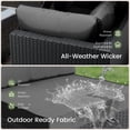 thumbnail image 3 of Patio Furniture Set - All-Weather - 7 Piece Patio Outdoor Conversation Set, Modular Wicker Rattan Sectional Sofa for Backyard, Garden, Poolside, Balcony, Porch, Patio, Black/Dark Gray, 3 of 7