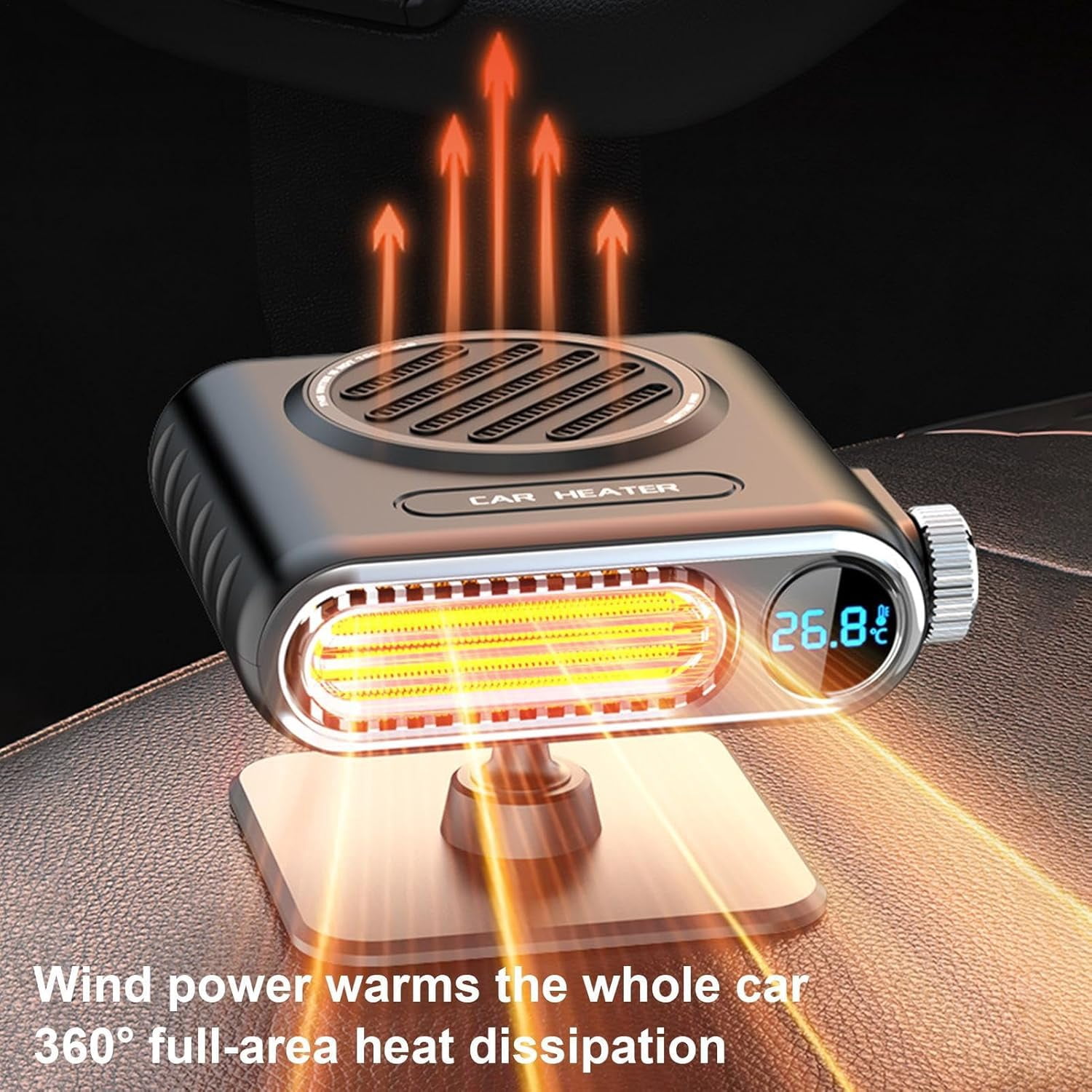 Portable Car Heaters For Vehiclem, 12V Car Heater, Auto Fan Heater, LED Display Adjustable Temperature Fast Heating Car Defrost Defogger, Vehicle Mounted Heater, Car Windshield Defroster Demister