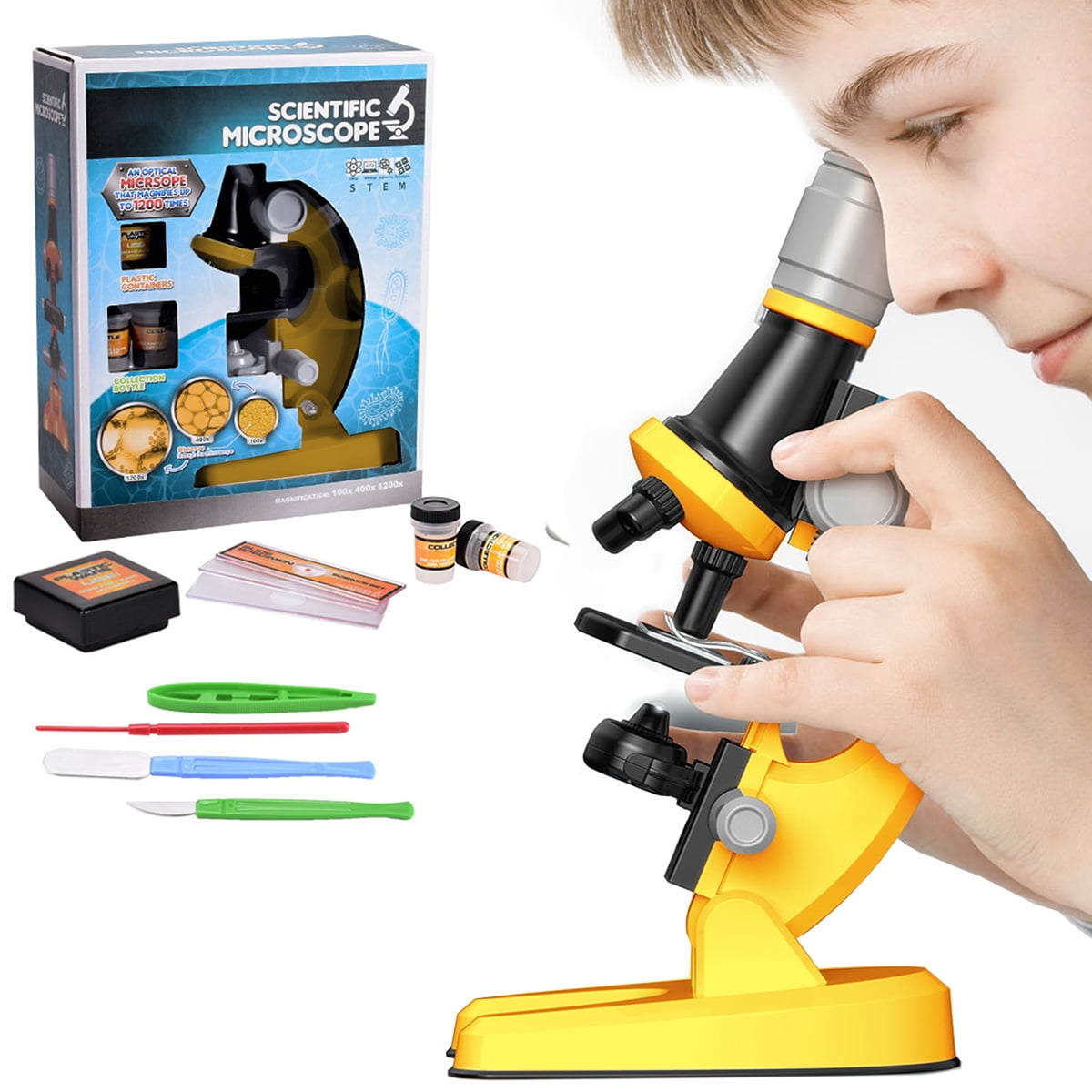 Austok Kids Microscope, Microscope Kit Kids Science Toys, with Metal