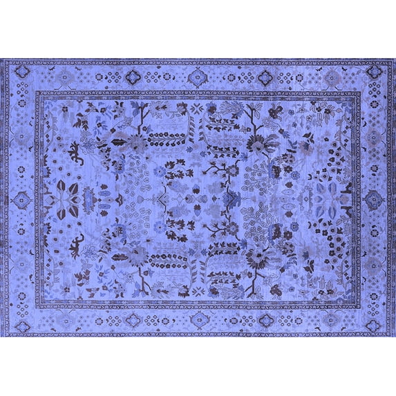Ahgly Company Indoor Rectangle Oriental Blue Industrial Area Rugs, 4' x 6'