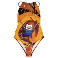 thumbnail image 3 of Adventure Time Women's One-piece Swimsuit Bathing Suits High Neck Tummy Control Swimwear Swim Suit M, 3 of 7