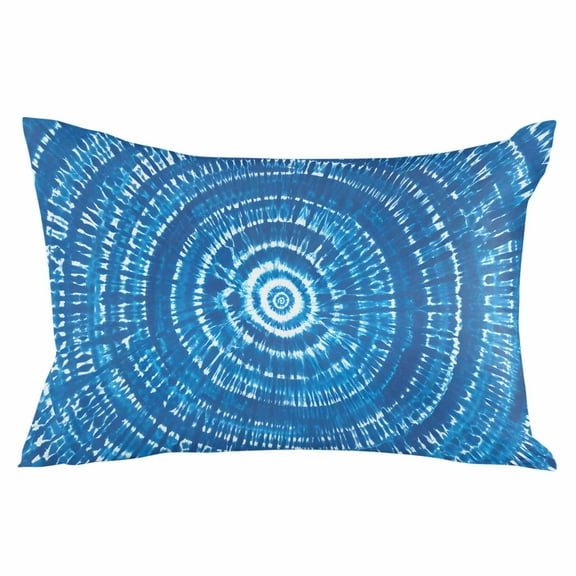 Outdoor Waterproof Throw Pillow Covers Set of 2 Blue Tie-Dye Art Decorative Pillowcases Lumbar Outdoor Pillows Cushion Case 20x12 Inch Abstract Boho Tribe Patio Pillows for Couch Sofa Bed Garden