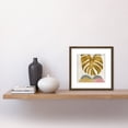 thumbnail image 2 of Gold Monstera Cheese Plant Leaf Plant Boho Bohemian Simple Style Painting Square Wooden Framed Wall Art Print Picture 8X8 Inch, 2 of 4