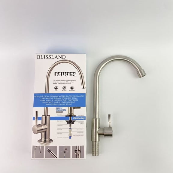 BLISSLAND Faucets,Heavy Duty Lead-Free Reverse Osmosis Faucet for RO Drinking Water Filtration Systems, Brushed Nickel