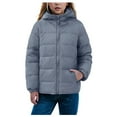 thumbnail image 4 of Durtebeua Warm Coats For Girls Baby Toddler Boys Winter Long Sleeve Solid Coat Bear Ears Hooded Jacket Thicken Windproof Zipper Warm Outwear Z15-Blue,5-6 Years, 4 of 5